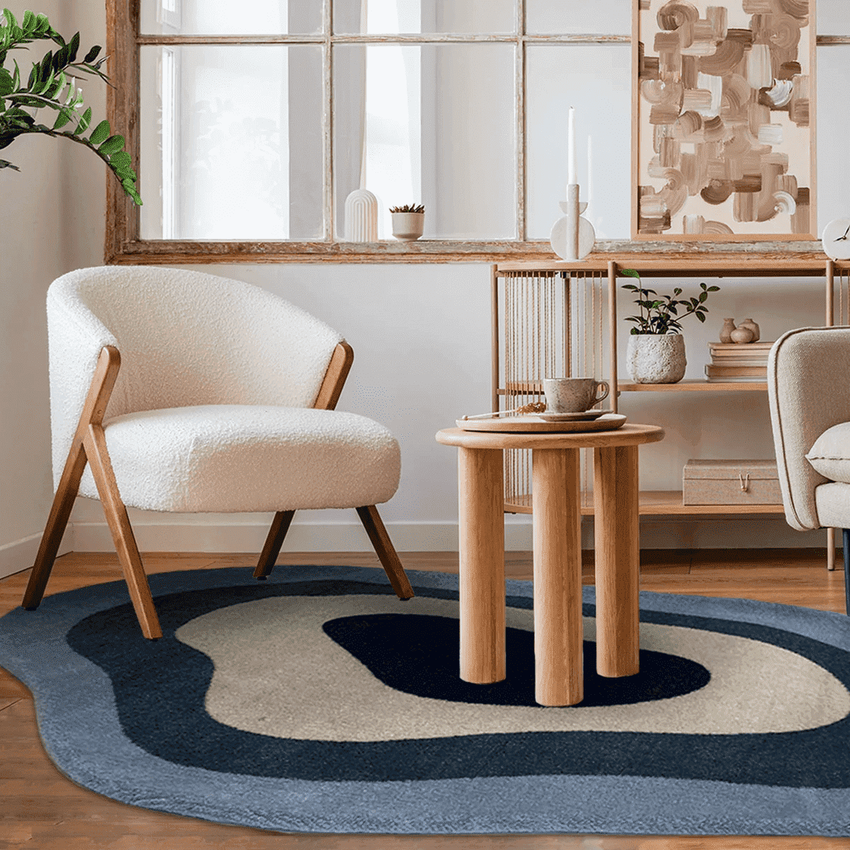 Conheça modelos de tapete no formato orgânico que enriquecem decorações